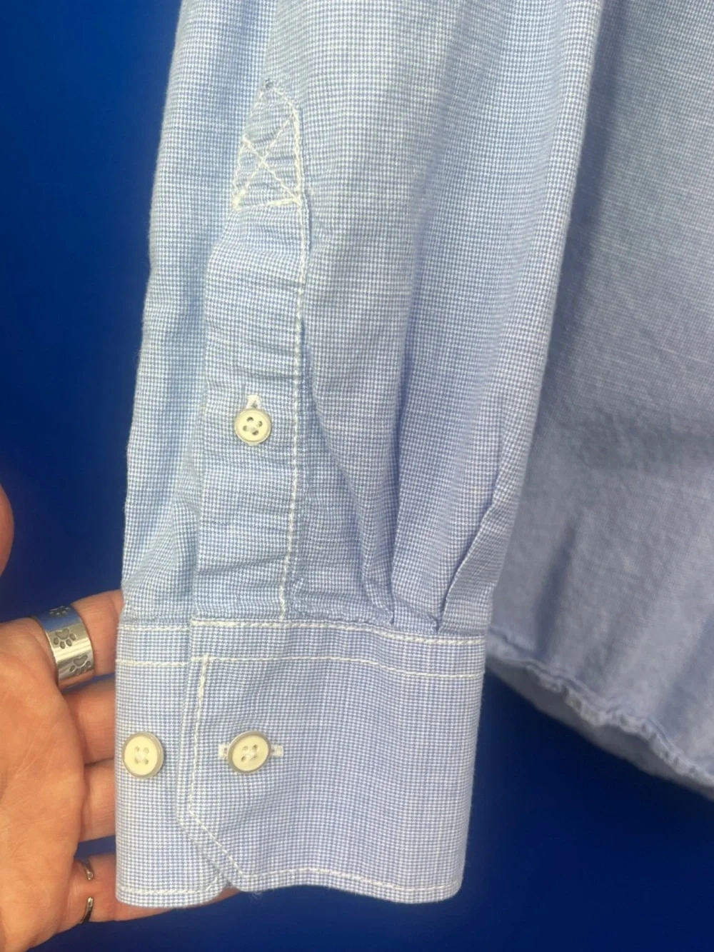 |•JAMES CAMPBELL•| Blue Button Down Shirt Size Medium - Picture 3 of 6